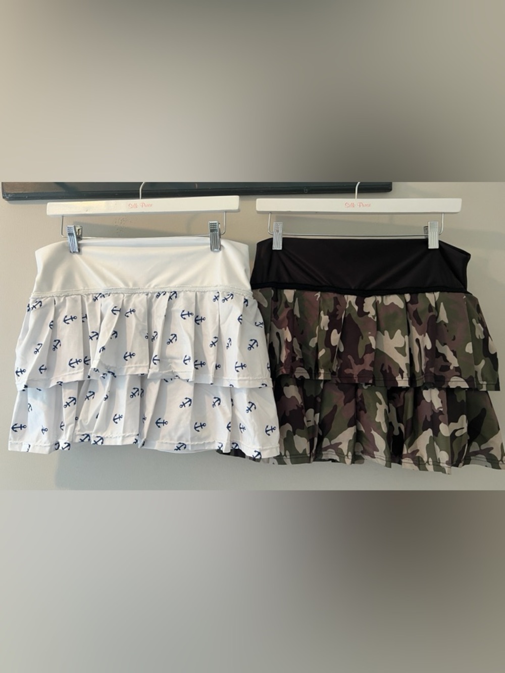 2 Faye + Florie Women's Tennis Skirts Camouflage  and White with Anchors